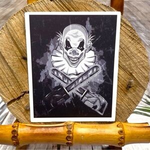 10 / $10 Creepy Clown Chainsaw Sticker - Horror / Halloween